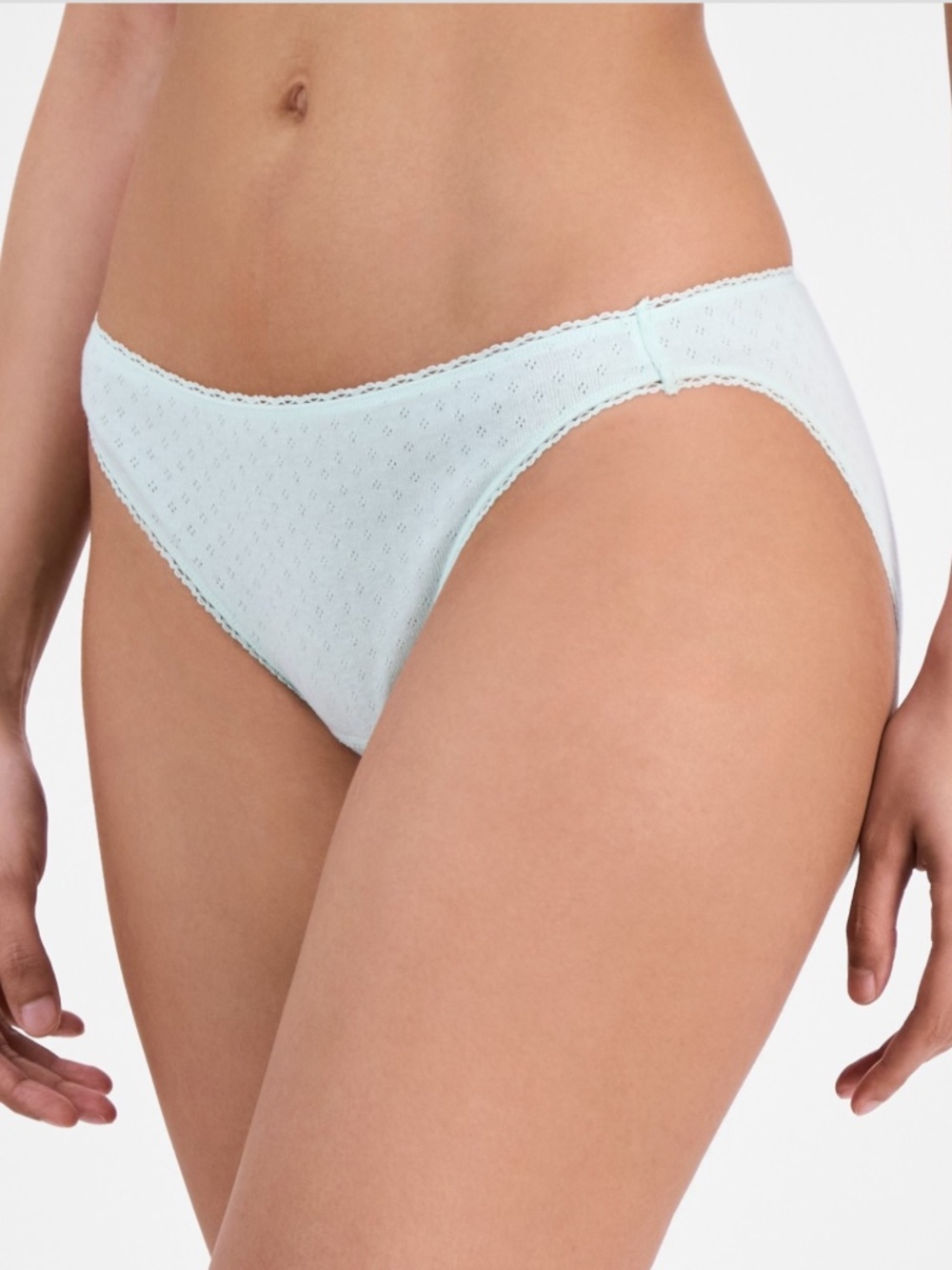 Charter Club Women's Cotton Pointelle Bikini Underwear – Dusty Aqua – NWT